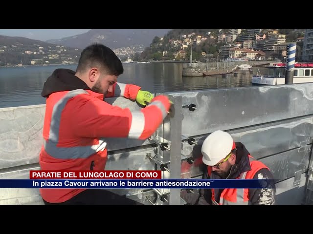 Etg - Paratie del lungolago di Como, in piazza Cavour arrivano le barriere antiesondazione