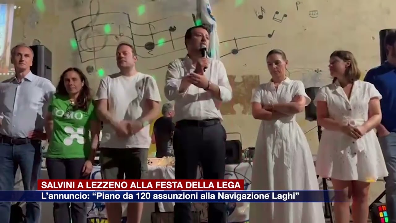 Etg - Salvini a Lezzeno, l’annuncio: “Piano da 120 assunzioni alla Navigazione Laghi”