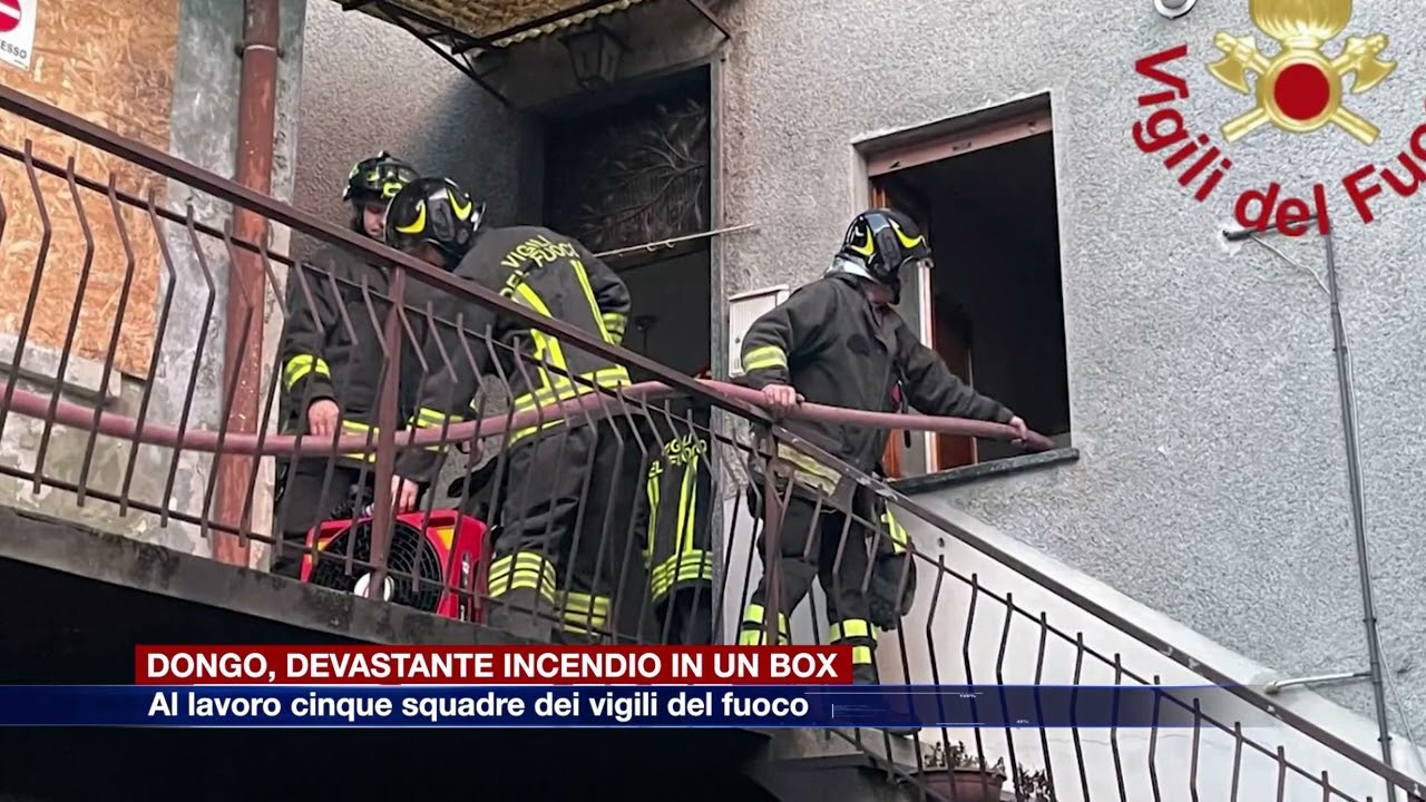 Etg - Allarme incendio a Dongo, distrutto un box sotto un appartamento