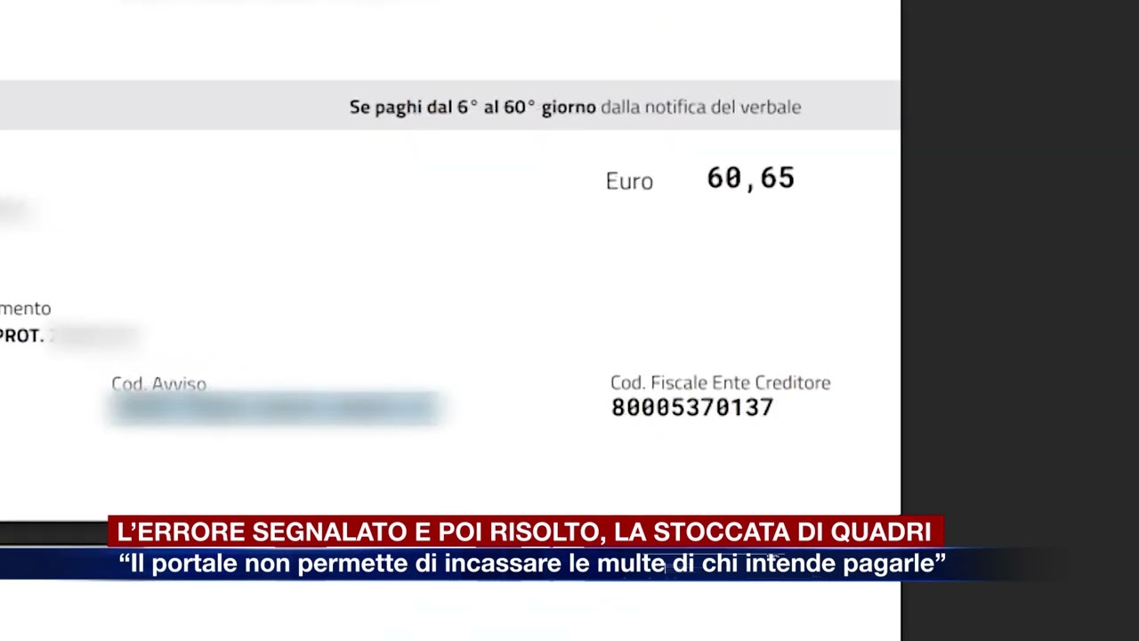 Etg - La stoccata, Quadri: “Il portale non permette di incassare le multe di chi intende pagarle”