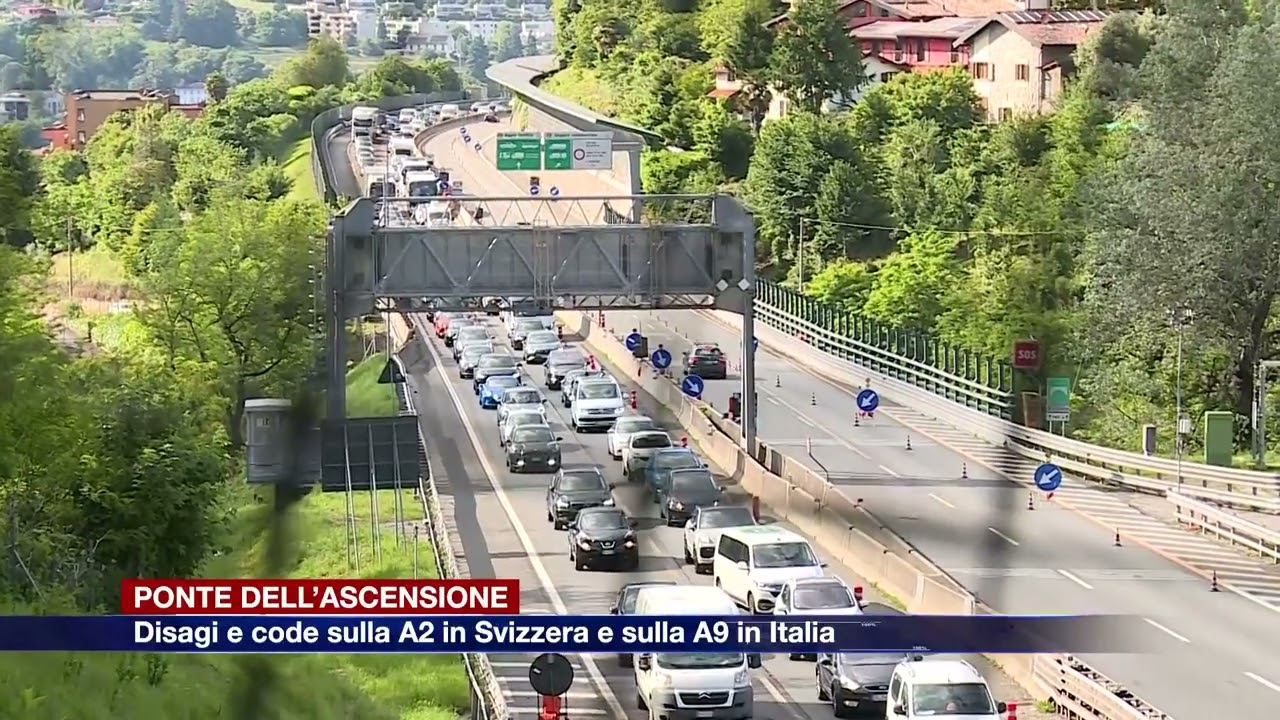 Etg - E’ iniziato il ponte dell’Ascensione: disagi e code sulla A2 in Svizzera e sulla A9 in Italia