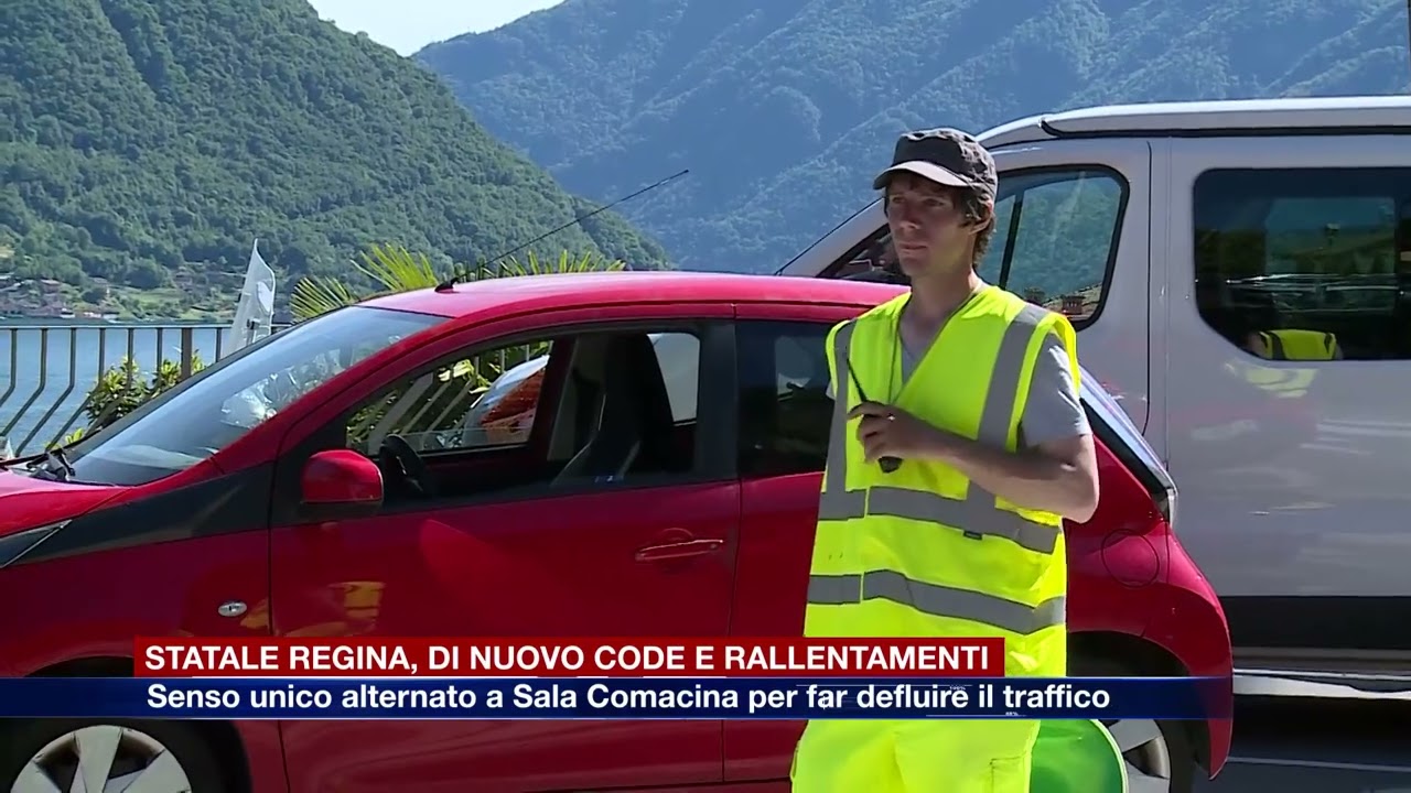 Etg - Statale Regina, code e rallentamenti. Senso unico alternato temporaneo a Sala Comacina