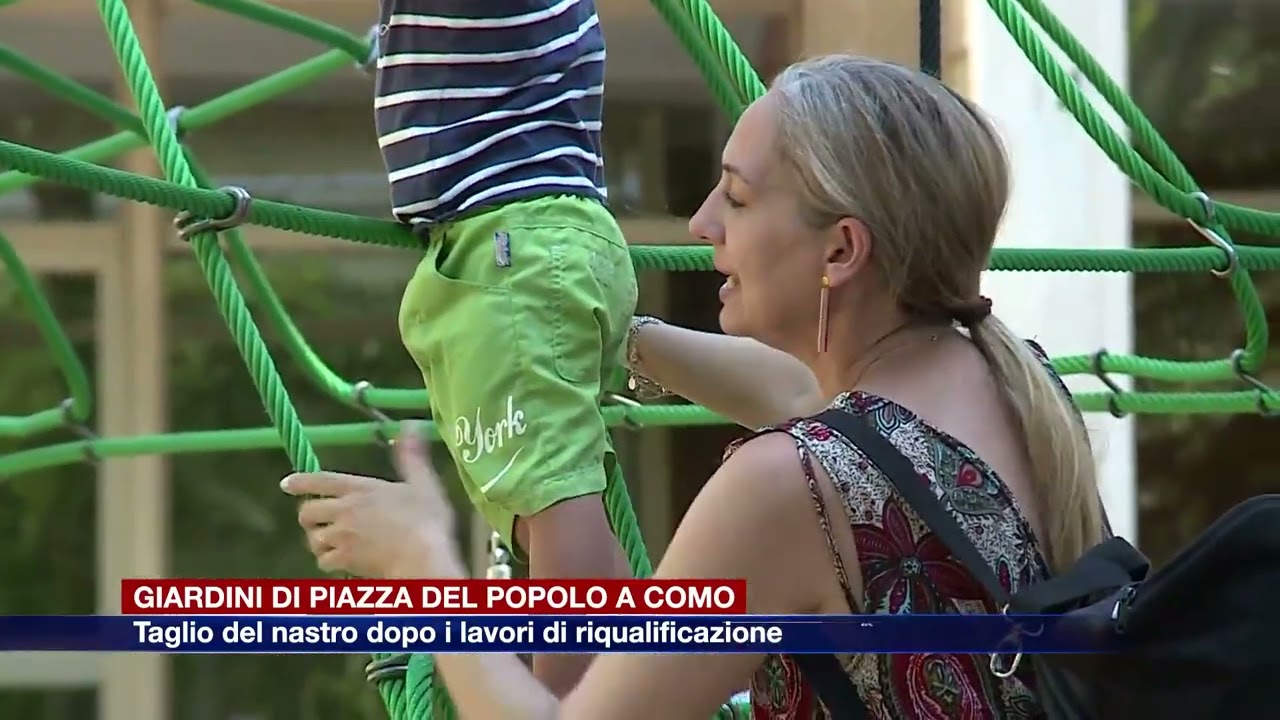 Etg - Giardini di piazza del Popolo a Como: taglio del nastro dopo i lavori di riqualificazione