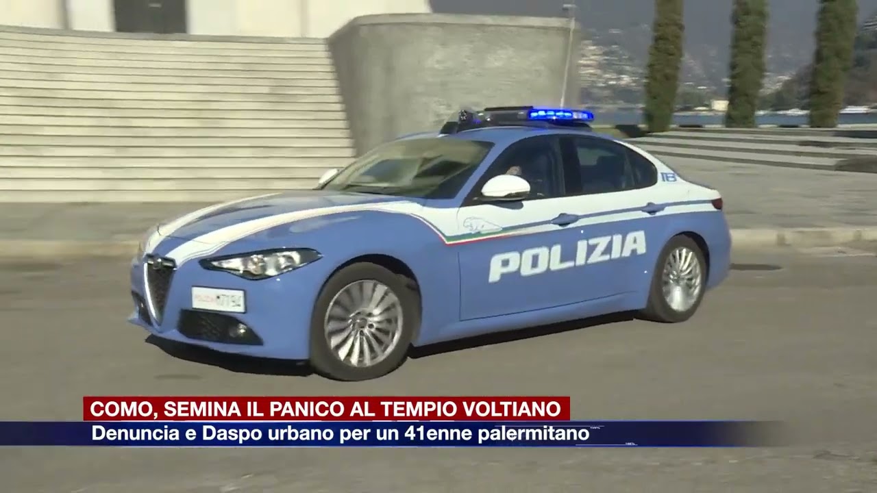 Etg - Como, semina il panico al Tempio Voltiano: denuncia e Daspo urbano per un 41enne palermitano