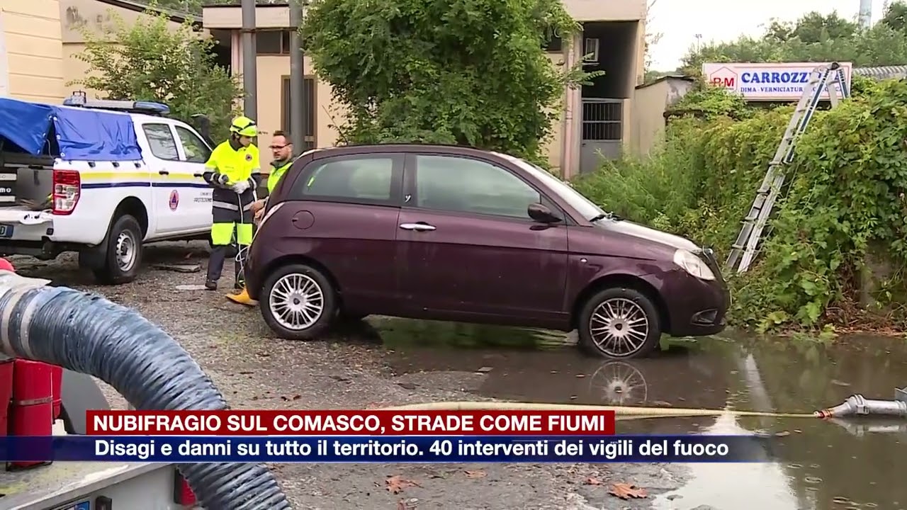 Etg - Nubifragio sul Comasco: strade come fiumi, disagi e danni su tutto il territorio
