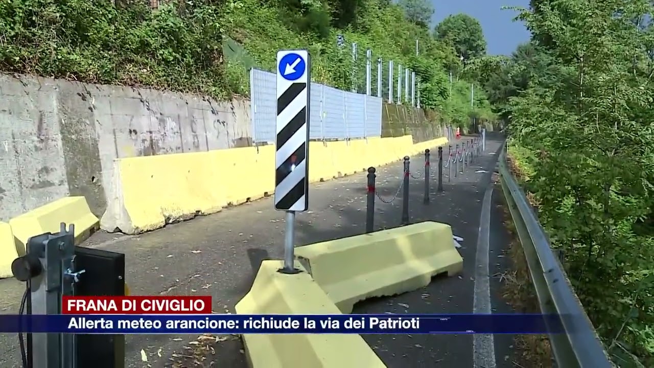 Etg - Frana di Civiglio: allerta meteo arancione, richiude la via dei Patrioti