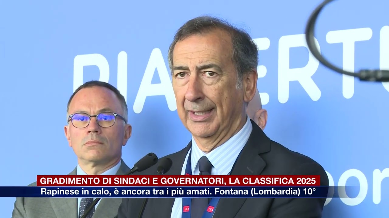 Etg - Gradimento di sindaci e governatori, la classifica 2025 del Sole 24 Ore