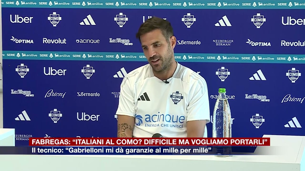 Etg - Fabregas: “Calciatori italiani? Difficile ma è un obiettivo”