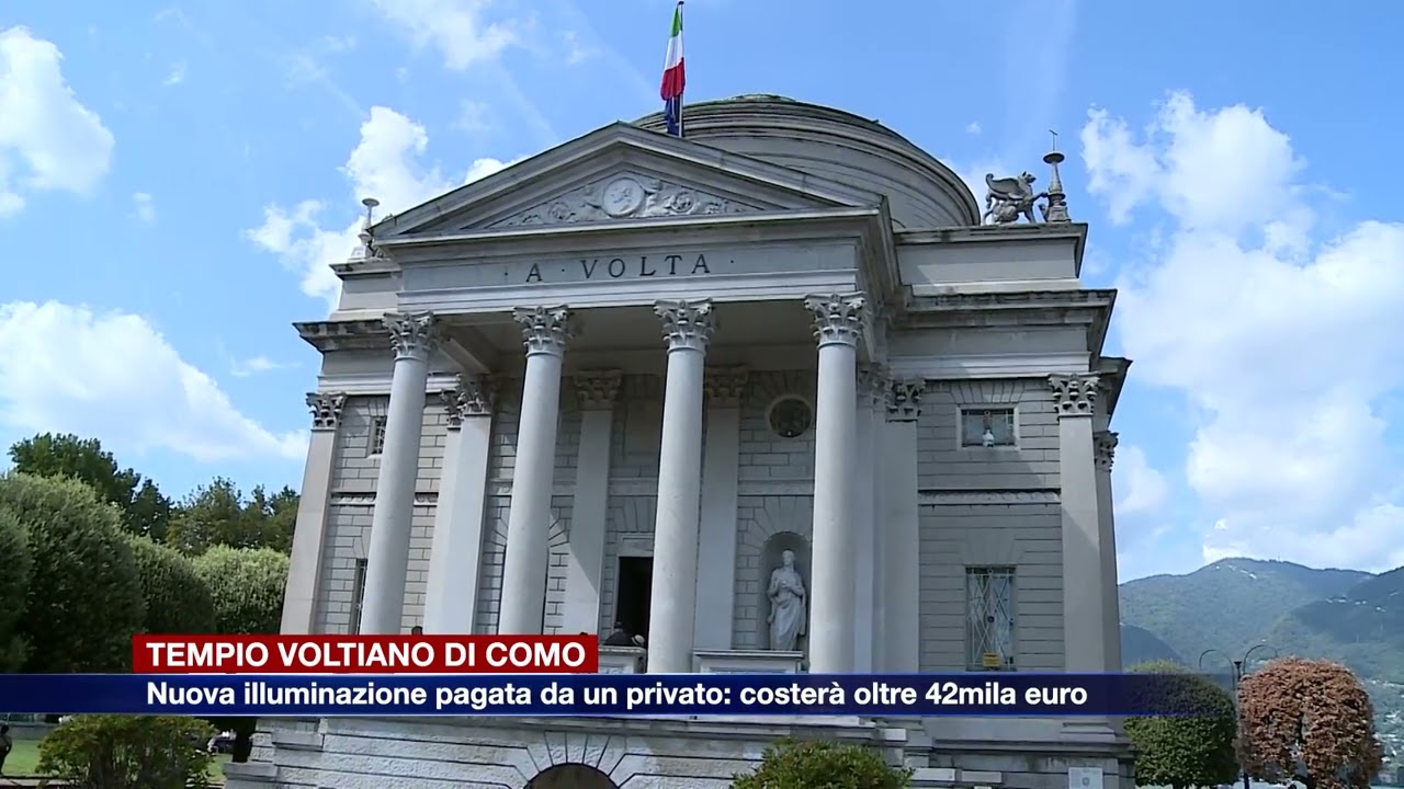 Etg - Tempio Voltiano, la nuova illuminazione pagata da un privato: costerà oltre 42mila euro