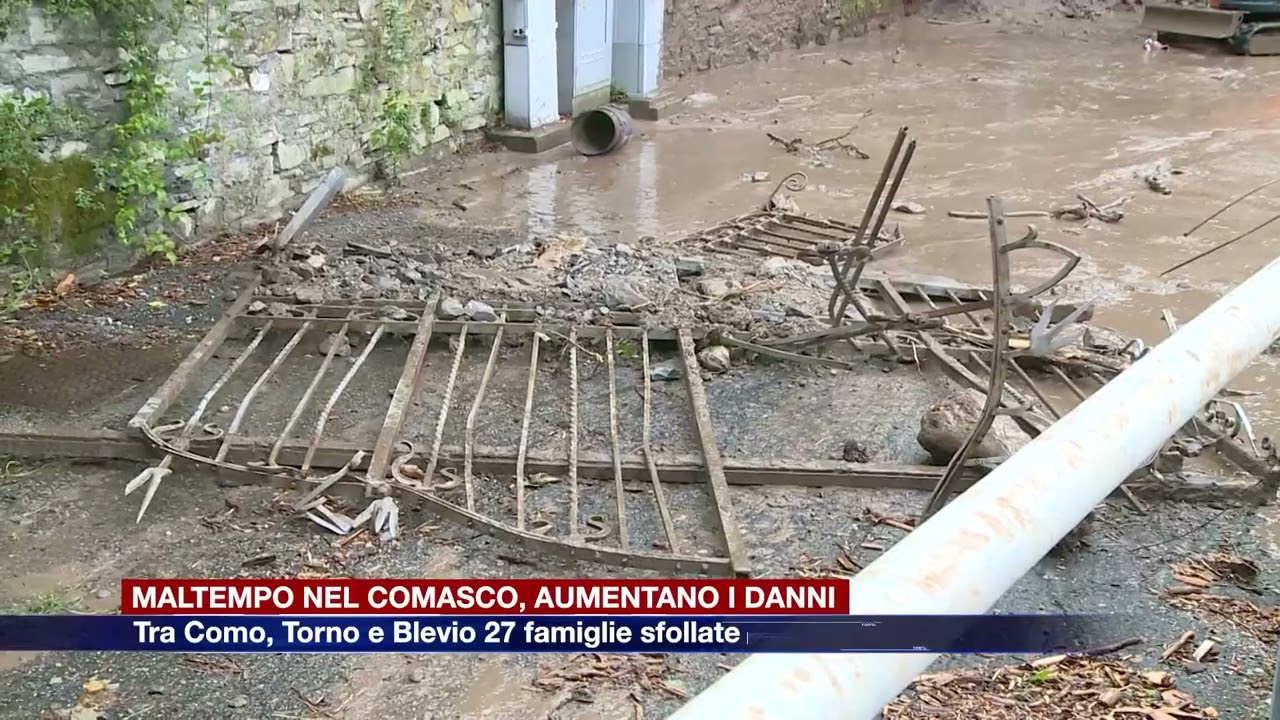 Etg - Maltempo nel Comasco, aumentano i danni. Tra Como, Torno e Blevio 27 famiglie sfollate