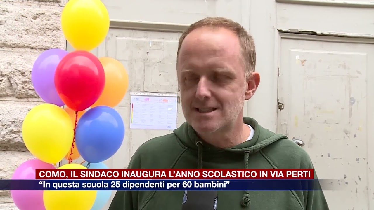 Etg - Como, il sindaco inaugura l’anno scolastico in via Perti: “Qui 25 dipendenti per 60 bambini”