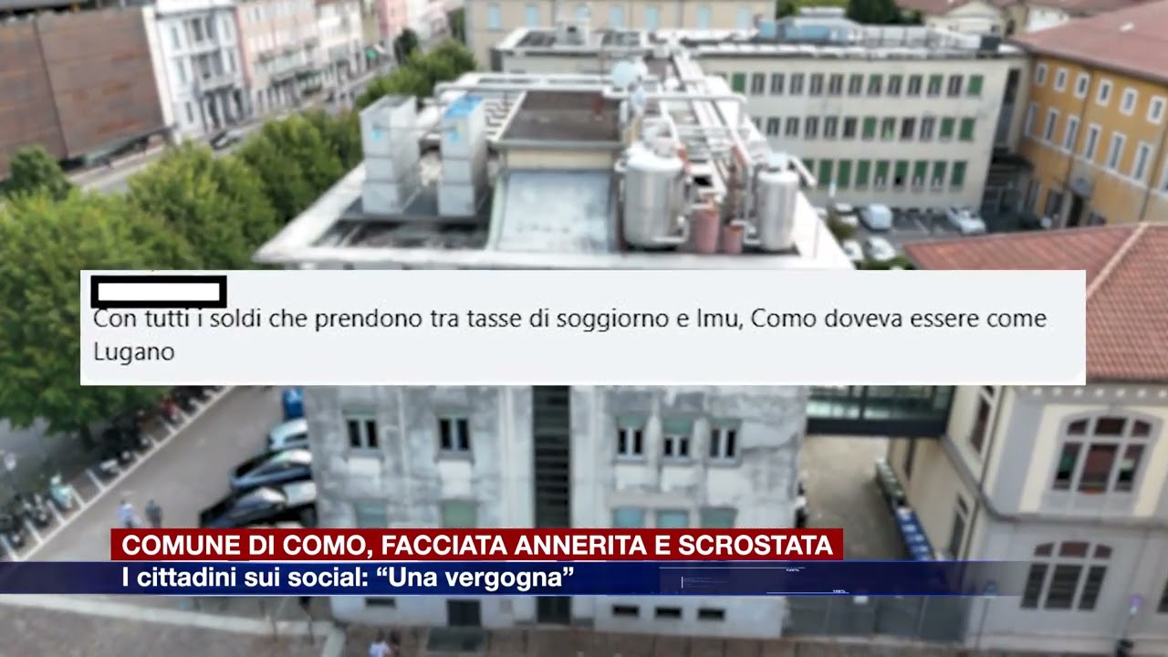 Etg - Comune di Como, facciata annerita e scrostata. I cittadini sui social: “Una vergogna”