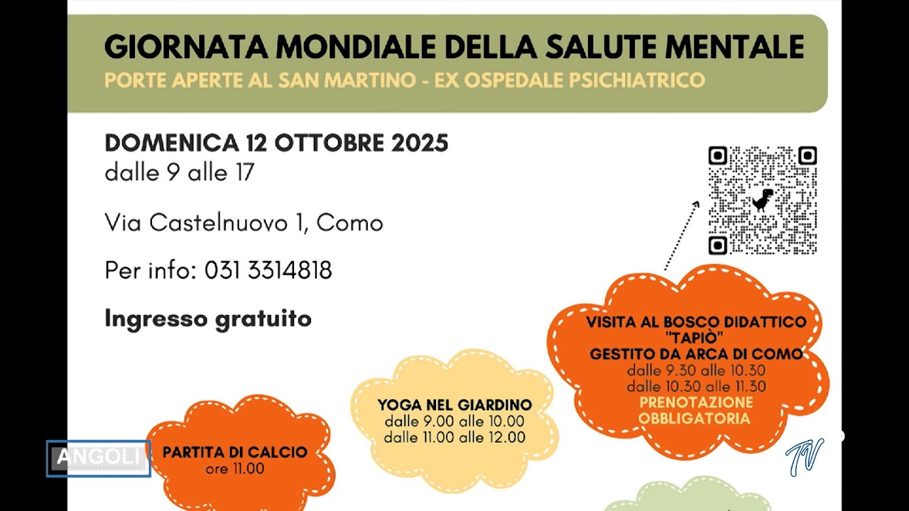 ANGOLI 10/10/2025: GIORNATA MONDIALE SALUTE MENTALE - COMBATTERE LO STIGAM E L'ISOLAMENTO SOCIALE