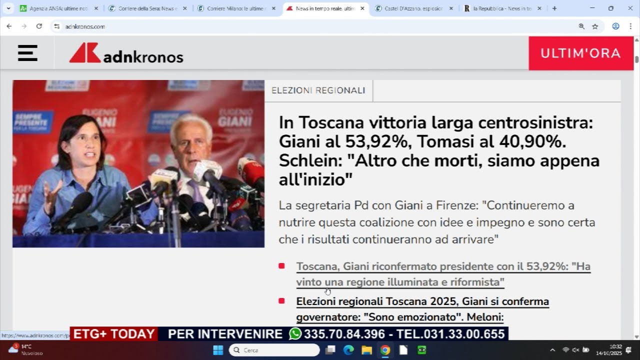 ETG+ TODAY - 14 OTTOBRE  2025