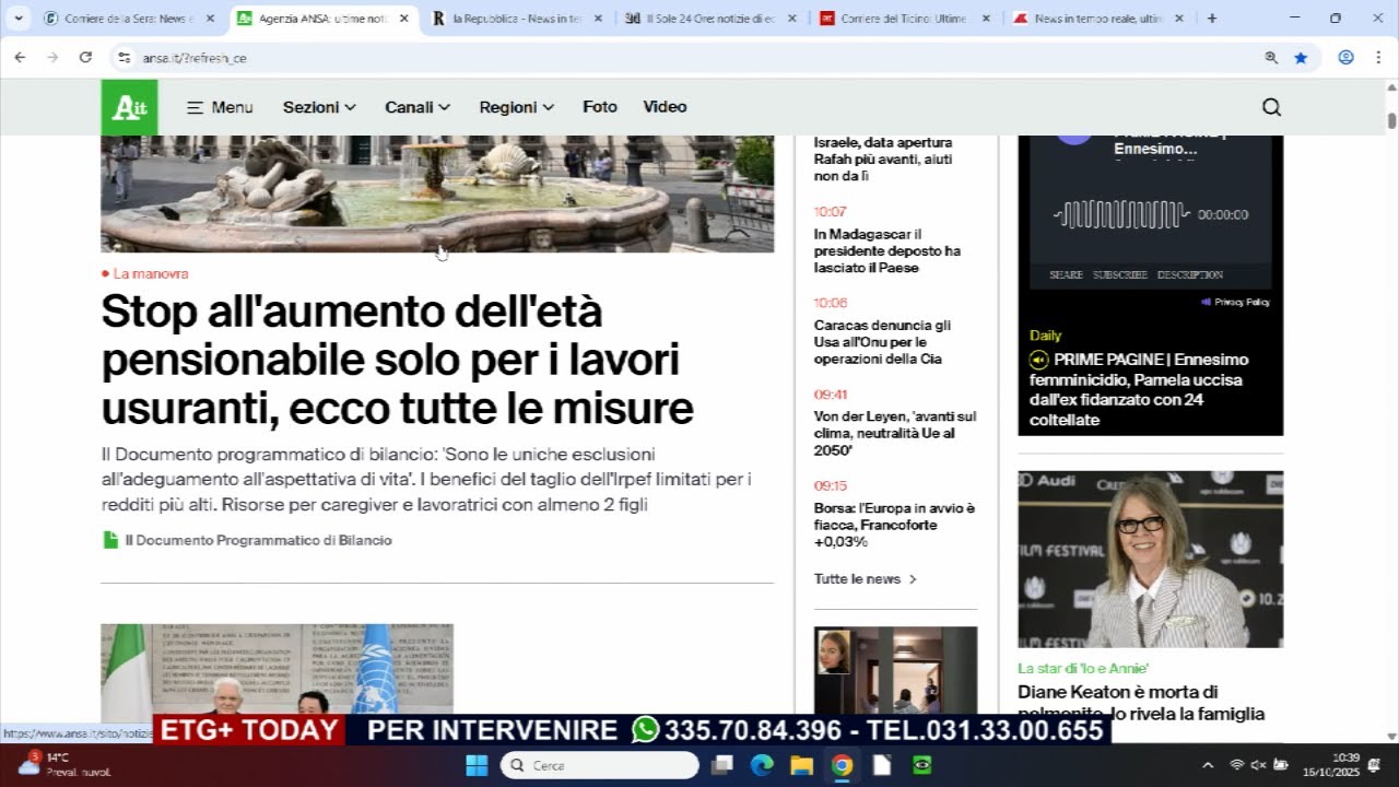 ETG+ TODAY - 16 OTTOBRE  2025