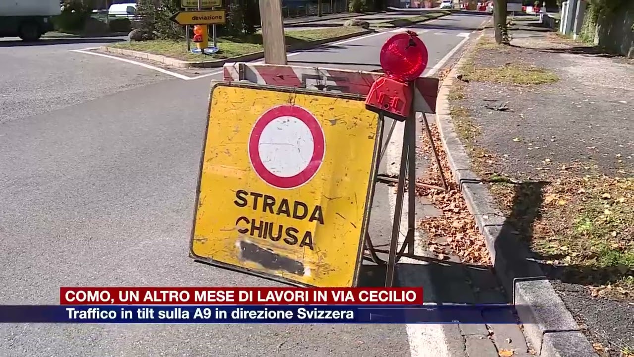 Etg - Como, un altro mese di lavori in via Cecilio. Traffico in tilt sulla A9 in direzione Svizzera