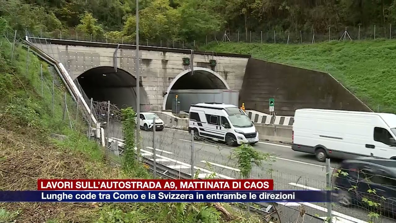 Etg - Cantieri sull’A9, mattinata di caos tra Como e la Svizzera
