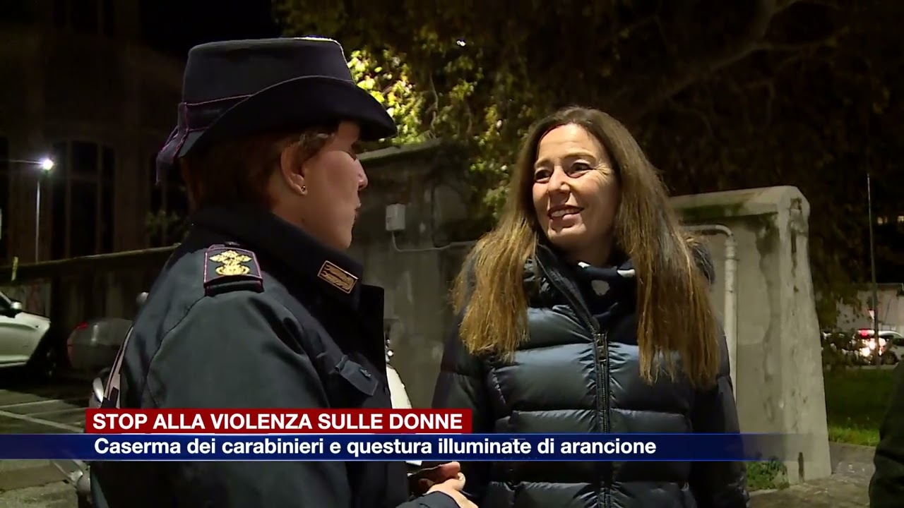 Etg - Stop alla violenza sulle donne, questura e caserma illuminate di arancione