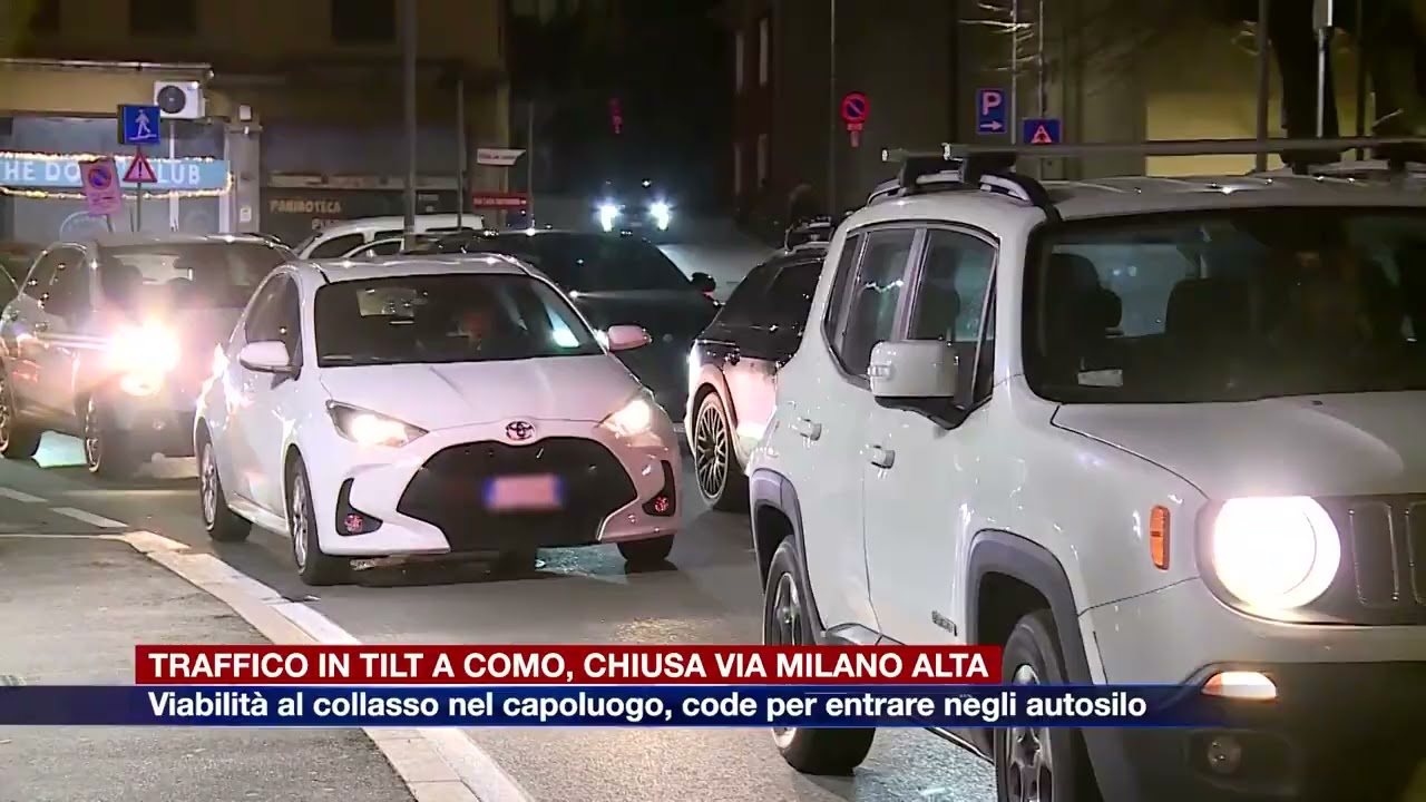 Etg - Viabilità in tilt a Como, tutti in coda per shopping e Natale. Chiusa via Milano