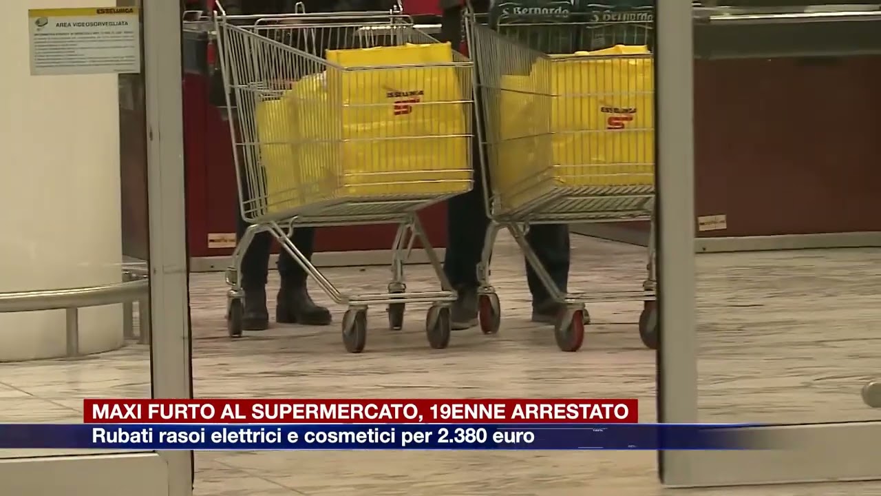 Etg - Tentato furto record al supermercato, carrello da 2.380 euro. Arrestato 19enne rumeno