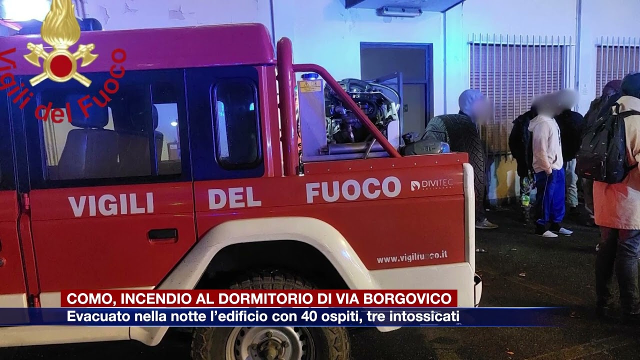 Etg - Como, incendio nella notte al dormitorio di via Borgovico