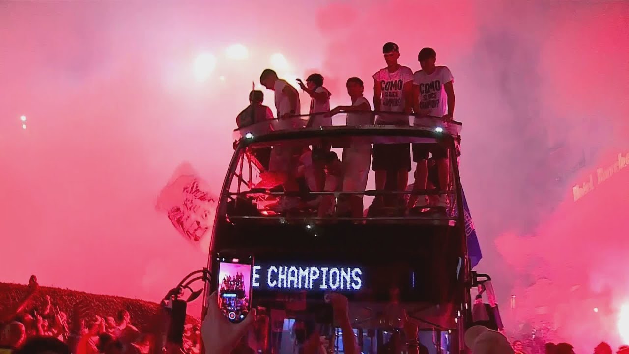 Como, festa Champions in città