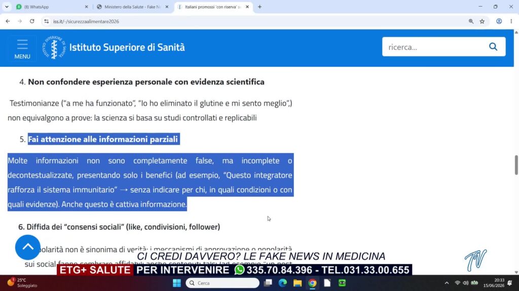 CI CREDI DAVVERO? LE FAKE NEWS IN MEDICINA - 15-06-2026