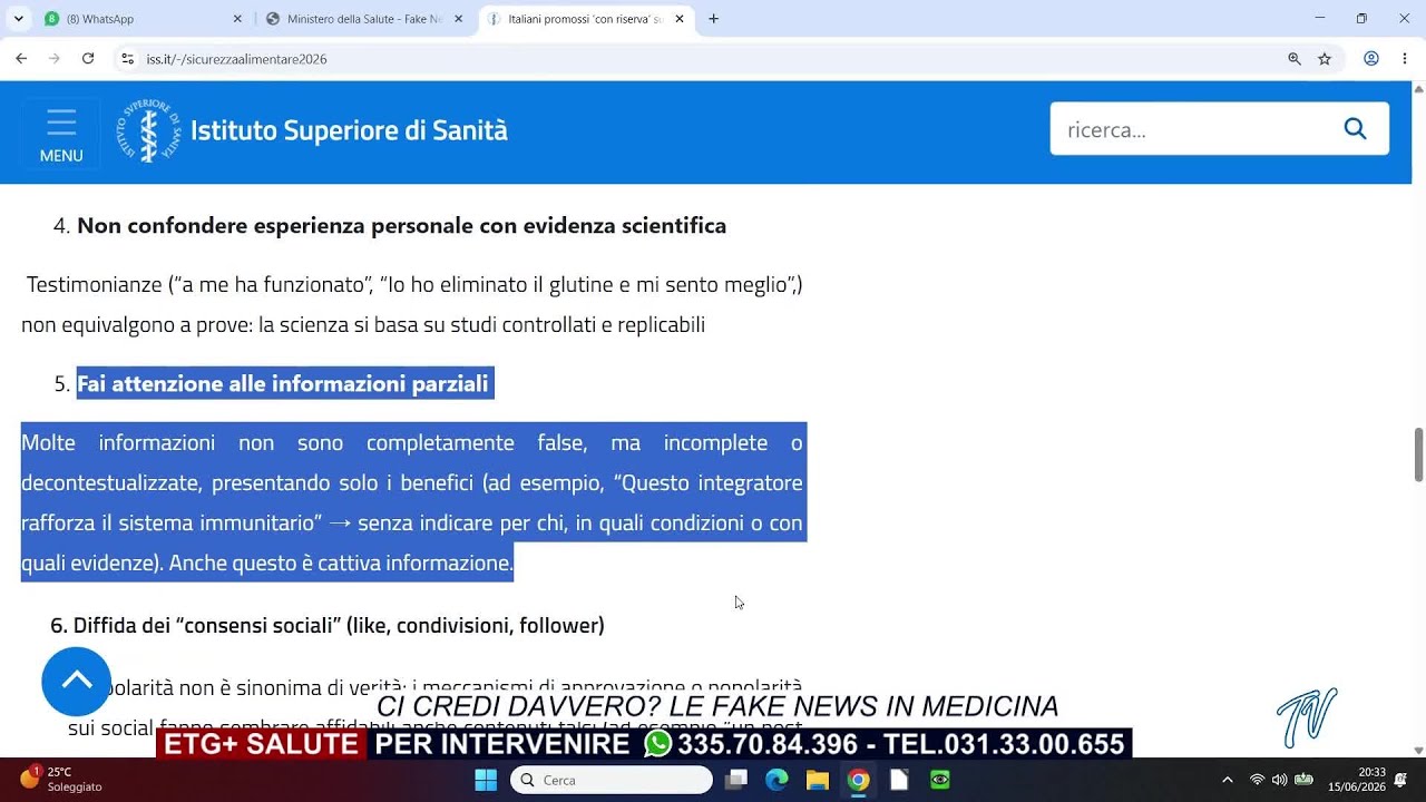 ETG+ SALUTE: CI CREDI DAVVERO? LE FAKE NEWS IN MEDICINA - 15-06-2026